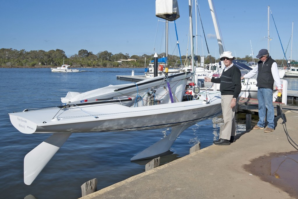 Bill Shand launching Relience 4k - Flying Fifteens reach 4000 © David Meldrum
